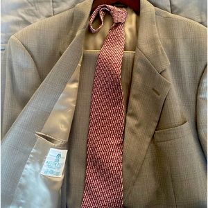 Austin Reed London tailored mens suit. Tan with matching tie